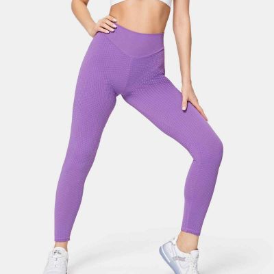 Halara High Waisted Butt Lifting Honeycomb 7/8 Leggings Bright Purple Medium